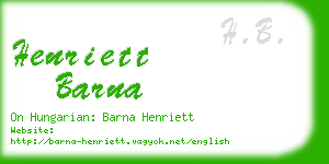 henriett barna business card